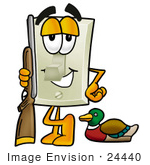 #24440 Clip Art Graphic Of A White Electrical Light Switch Cartoon Character Duck Hunting Standing With A Rifle And Duck