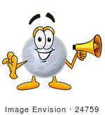 #24759 Clip Art Graphic Of A Full Moon Cartoon Character Holding A Megaphone