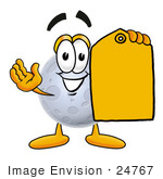 #24767 Clip Art Graphic Of A Full Moon Cartoon Character Holding A Yellow Sales Price Tag
