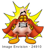 #24910 Clip Art Graphic Of A Human Nose Cartoon Character Dressed As A Super Hero