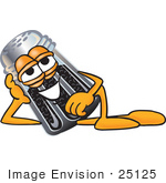 #25125 Clip Art Graphic Of A Ground Pepper Shaker Cartoon Character Resting His Head On His Hand