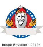 #25154 Clip Art Graphic Of A Space Rocket Cartoon Character Label With Stars