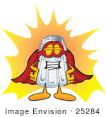 #25284 Clip Art Graphic Of A Salt Shaker Cartoon Character Dressed As A Super Hero