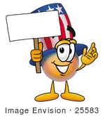 #25583 Clip Art Graphic Of A Patriotic Uncle Sam Character Holding A Blank Sign