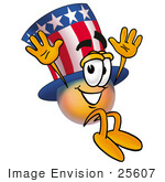 #25607 Clip Art Graphic Of A Patriotic Uncle Sam Character Jumping