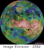 #2582 Hemispheric View Of Venus Centered At 90 Degrees East Longitude