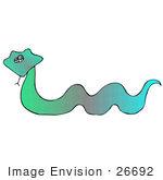 #26692 Blue Green Snake Clipart