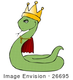 #26695 Snake King In A Crown Clipart
