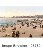 #26782 Stock Photography Of People And Bathing Machines On The Beach In Margate Thanet Kent England Uk
