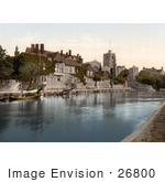 #26800 Stock Photography Of The Church College And Archbishops Palace On The River Medway In Maidstone Kent England Uk