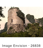 #26838 Stock Photography Of Overgrown Ivy On The Ruins Of Round Tower At Goodrich Castle In Goodrich Herefordshire England