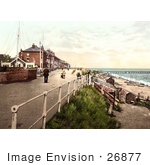 #26877 Stock Photography Of People Walking On The Parade Promenade Near The Coast Guard Station In Southwell England