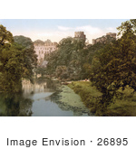 #26895 Stock Photography Of The River Avon Along Warwick Castle In Warwick Warwickshire West Midlands England Uk