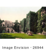 #26944 Stock Photography Of The Courtyard Of The Ivy Covered Ruins Of Raglan Castle In Raglan Monmouthshire Wales England
