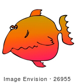 #26955 Grumpy Colorful Fish Clipart Graphic