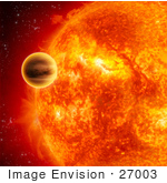 #27003 Stock Photography Of A Yellow Dwarf Planet Hd 189733 Orbiting The Feiry Gas Giant Planet Known As Hd 189733 B In The Constellation Vulpecula
