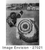 #27021 Stock Photography Of A Living Pattern Made Of A Crowd Of People Forming An Anchor And Target At The US Naval Rifle Range Camp Logan Illinois Between 1917 And 1918
