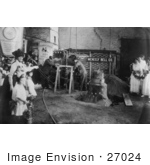 #27024 Stock Photography Of A Crowd Of Women And Children Watching Men At The Meneely Bell Co Casting The Suffrage &Quot;Liberty Bell&Quot; In Troy New York 1915