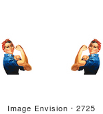#2725 Picture Of Two Rosie The Riveters Flexing Their Muscles