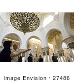 #27486 Stock Photo Of Chief Of Naval Operations Admiral Gary Roughead Standing In A Gorgeous Archaded Room Under A Chandelier While Touring The Sheika Zayed Grand Mosque In Abu Dhabi United Arab Emirates April 16th 2008