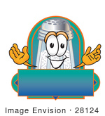 #28124 Clip Art Graphic Of A Salt Shaker Cartoon Character On A Blank Label