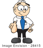 #28415 Clip Art Graphic Of A Geeky Caucasian Businessman Cartoon Character Pointing At The Viewer