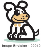 #29012 Royalty-Free Cartoon Clip Art Of A Cute Dog Sitting