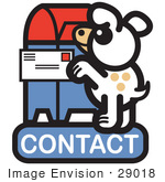 #29018 Royalty-Free Cartoon Clip Art Of A Dog Standing On His Hind Legs To Mail A Letter On A Contact Internet Web Icon