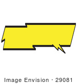 #29081 Royalty-Free Cartoon Clip Art Of A Lightning Shaped Word Balloon With A Yellow Background And Bold Black Outline