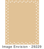 #29229 Royalty-Free Cartoon Clip Art Of A Tan Background With White Paw Prints Along The Borders
