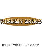 #29258 Royalty-Free Cartoon Clip Art Of An Internet Web Button Reading &Quot;Veterinary Services&Quot;