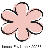 #29263 Royalty-Free Cartoon Clip Art Of A Pink Flower Shape