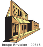 #29316 Royalty-Free Cartoon Clip Art Of An Old Saloon Facade In A Ghost Town
