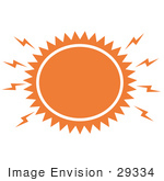 #29334 Royalty-Free Cartoon Clip Art Of A Blazing Hot Orange Sun