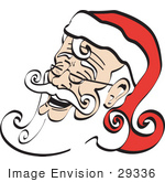 #29336 Royalty-Free Cartoon Clip Art Of A White Bearded Santa Being Jolly And Laughing