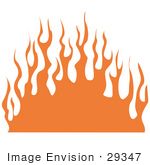 #29347 Royalty-Free Cartoon Clip Art Of A Wall Of Orange Flames