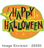 #29350 Royalty-Free Cartoon Clip Art Of A Happy Halloween Bar Sign