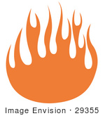 #29355 Royalty-Free Cartoon Clip Art Of Orange Flames Forming A Partial Circle