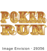 #29356 Royalty-Free Cartoon Clip Art Of A Shiny Golden Western Poker Run Sign