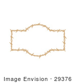 #29376 Royalty-Free Cartoon Clip Art Of A Border Frame Of Barbed Wire Over A White Background