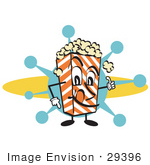 #29396 Royalty-Free Cartoon Clip Art Of A Popcorn Carton Character Filled With Buttery Popcorn