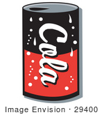 #29400 Royalty-Free Cartoon Clip Art Of A Black And Red Can Of Cola Soda