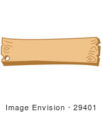 #29401 Royalty-Free Cartoon Clip Art Of A Blank Wooden Western Style Sign With A Nail Hole