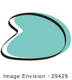 #29429 Royalty-Free Cartoon Clip Art Of A Turquoise Partial Circle Shape