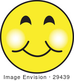 #29439 Royalty-free Cartoon Clip Art of a Friendly Yellow Smiley Face With A Closed Mouth Smile by Andy Nortnik