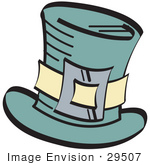 #29507 Royalty-Free Cartoon Clip Art Of A Leprechaun’S Green Tophat With A Buckle