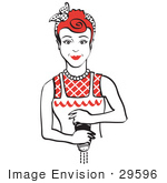 #29596 Royalty-Free Cartoon Clip Art Of A Red Haired Housewife Or Maid Woman Grinding Fresh Pepper While Cooking