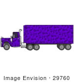 #29760 Clip Art Graphic Of A Purple Camouflage Transfer Truck