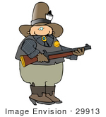 #29913 Clip Art Graphic Of A Wester Sheriff Holding A Rifle