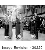 #30225 Stock Photo Of Three Exhausted Final Couples Dancing In A Marathon In 1923